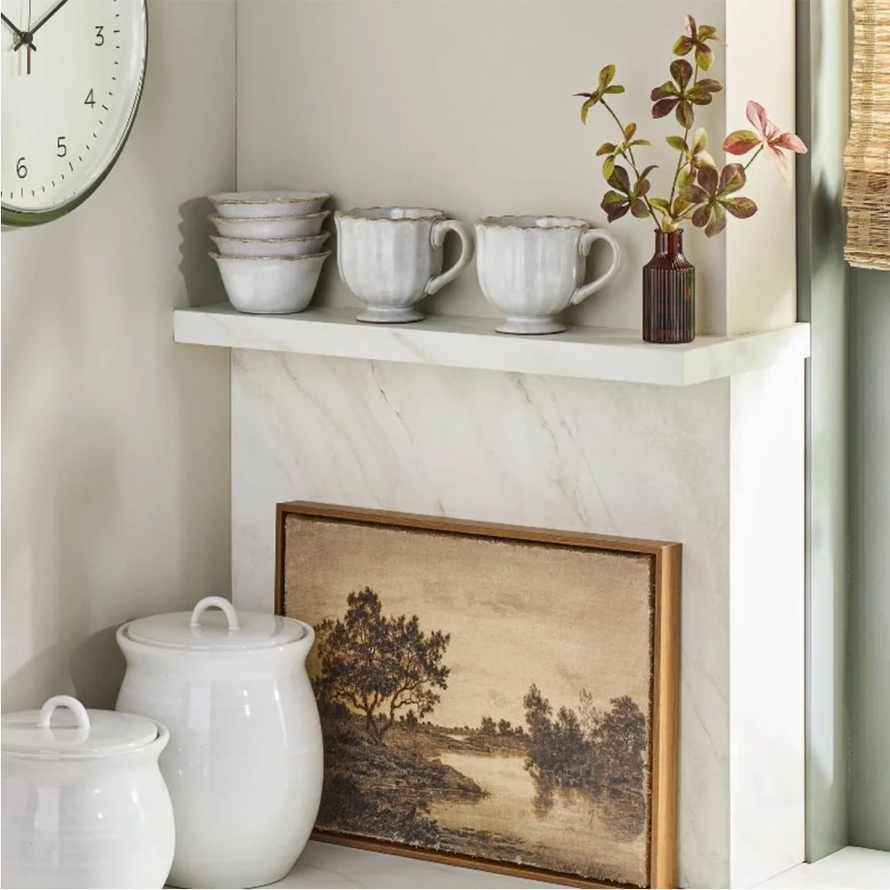12oz Scalloped Edge Ceramic Mug with Foot - Hearth & Hand™ with Magnolia